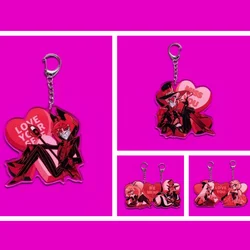 Alastor Pendant The Inn of Hell KeyChain Men Vox Valentino Acrylic Key Ring Valentines 2025 Key Chain Women Cosplay Friend Gift