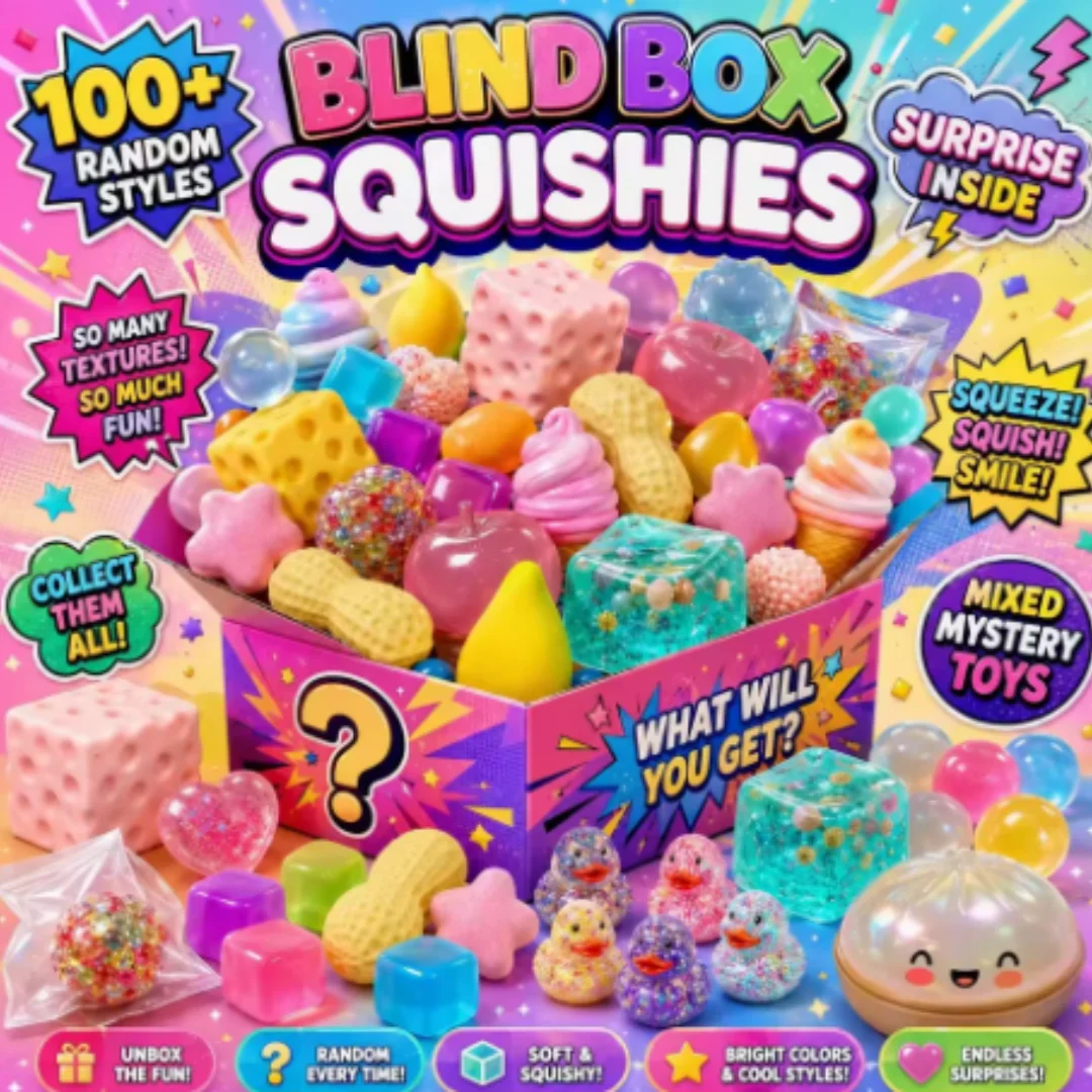 1000+Pieces/Kinds Assorted Squishy Figures Blind Box Surprise Toys Slow Rising Soft Fidget Squeeze Stress Relief Toy Random 1pcs