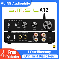 SMSL A12 Hi-Res Audio Hifi Sound Power Amplifier With Bluetooth5.0 USB Input Class D Stereo Amp Treble For Home Theater Speakers