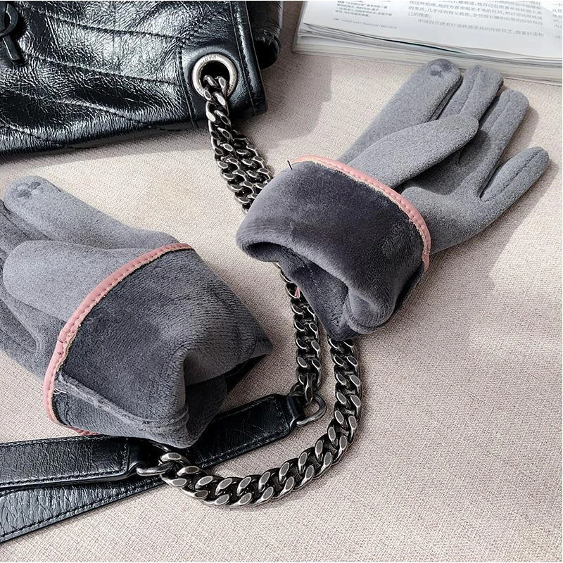 KayCrowne Grace Fashion Lady Glove Mittens Women Winter Vintage Touch Screen Driving Keep Warm Windproof Gloves Dropshiping G209