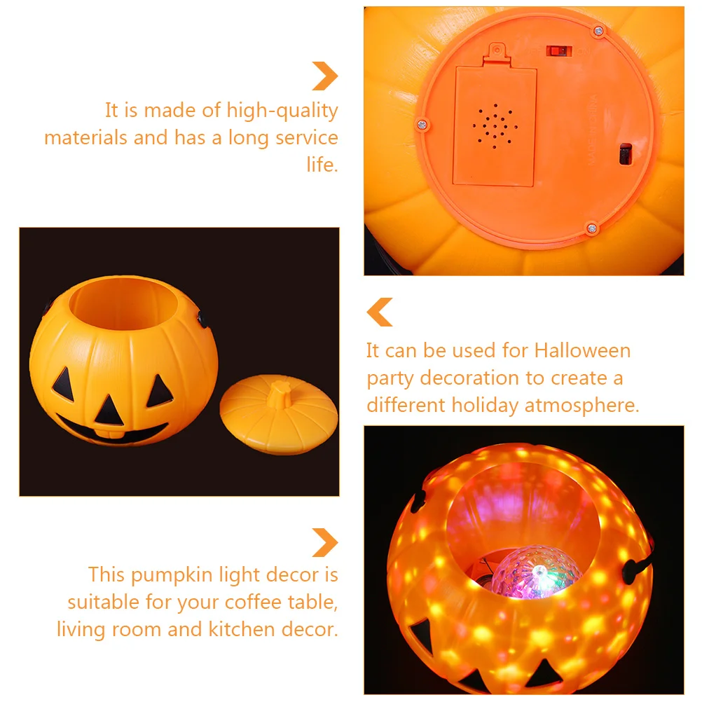 

Small Pumpkin Bucket Decoration Porch Ornaments Indoor Halloween Pvc Plastic s with Light