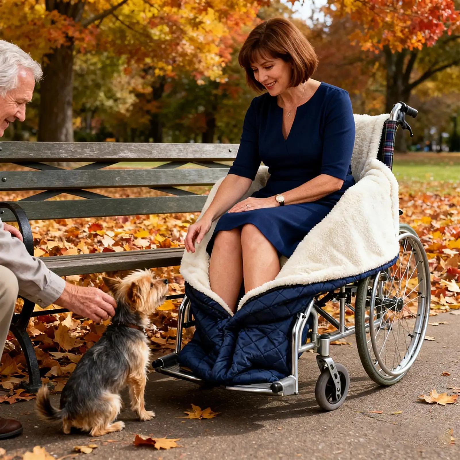 

Wheelchair Blanket Waterproof Warm Fleece Lined Recliner Chair Pocket Warmer Wheelchair Fleece Blanket For Women Men Senior