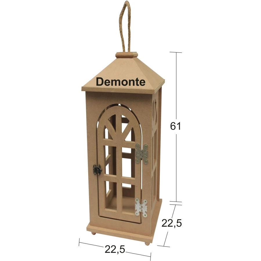 L339 Long Oil Lamp, Disassemble Wood Painting Decorative Lantern