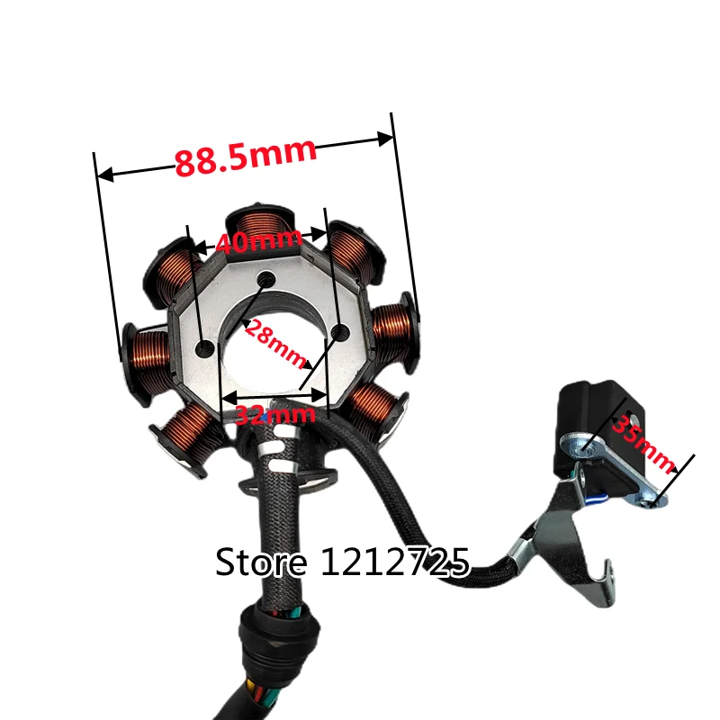 オートバイステータコイルcg125 cg150 cg200 cg250 atv磁気ステータコイル8ポールのステータ