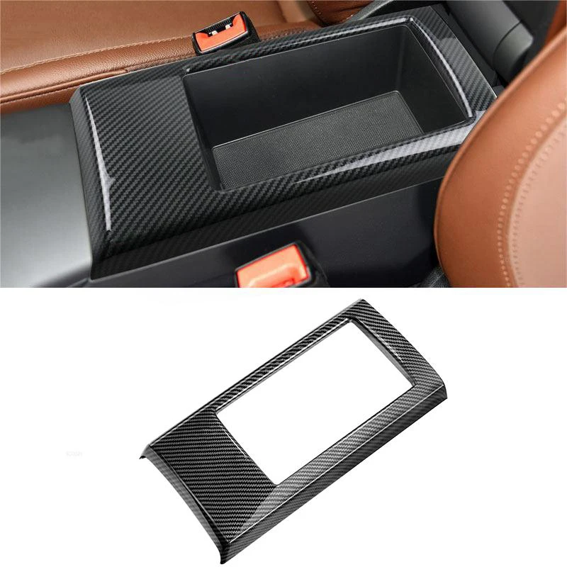 

For Audi A3 8V 2015 - 2020 Car ABS Carbon Fiber Texture Interior Center Console Lid Armrest Storage Box Base Cover Trim