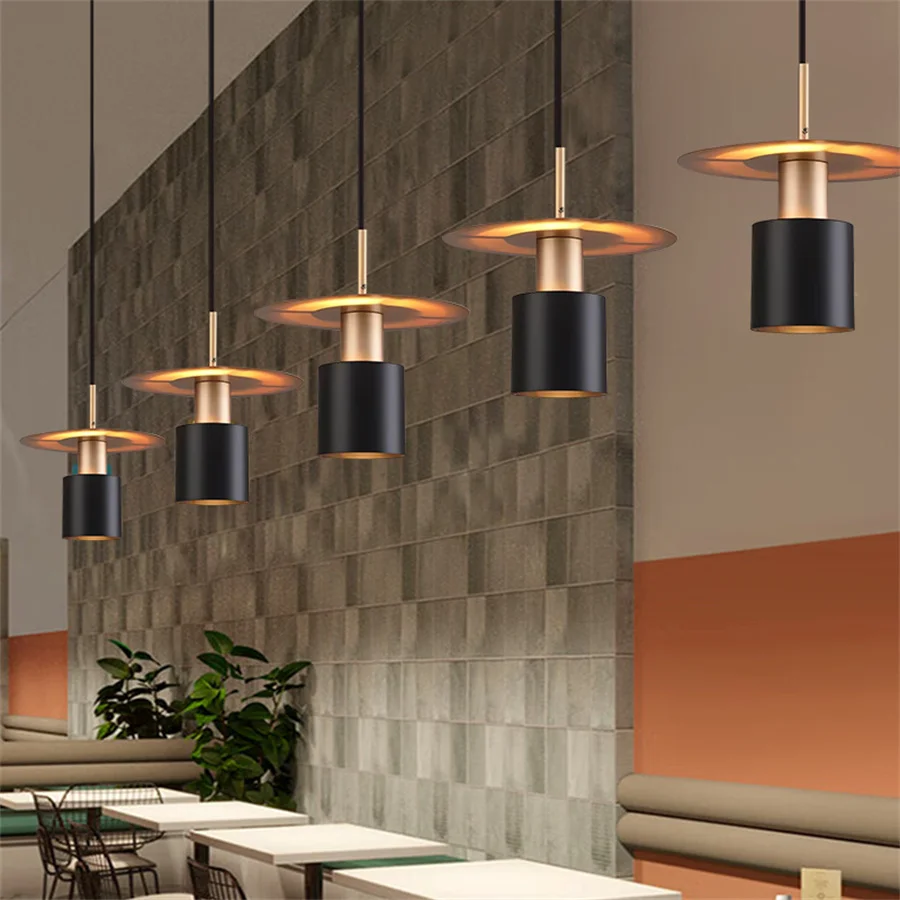 

Modern Iron LED Pendant Light Black Golden Creative Chandelier Pendant Lamp for Dining room Restuarant Kitchen Bedside Decor