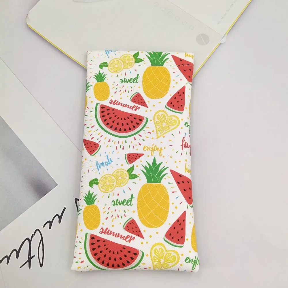 Fresh Style Cosmetic Bag Sun Glasses Case Automatic Closing PU Leather Lipstick Case Soft Shell Portable Glasses Box Girl Gifts