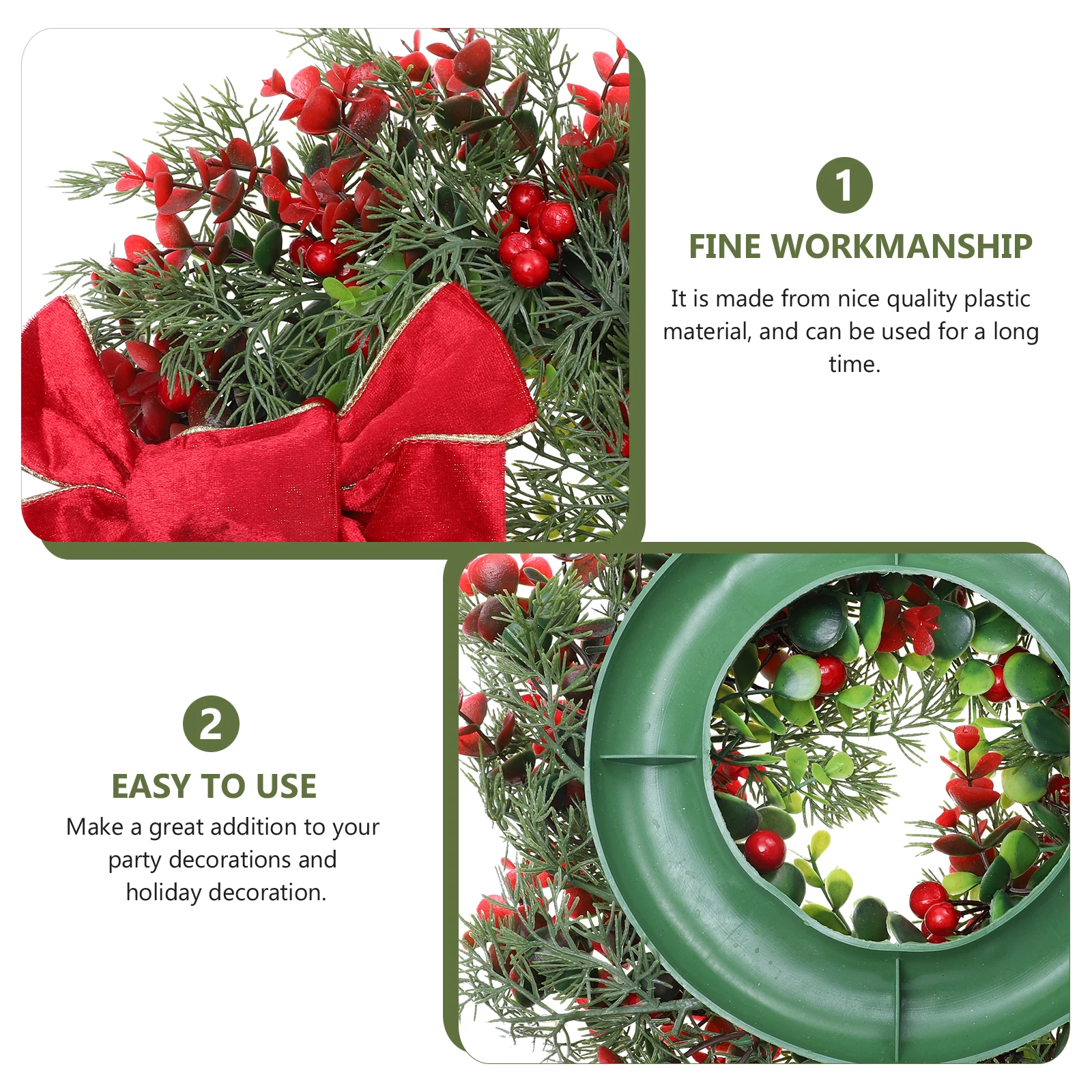 

Creative Xmas Wreath Decor Simulation Garland Pendant Hanging For Party Festival Lightweight Simulated Wreath Door Wall