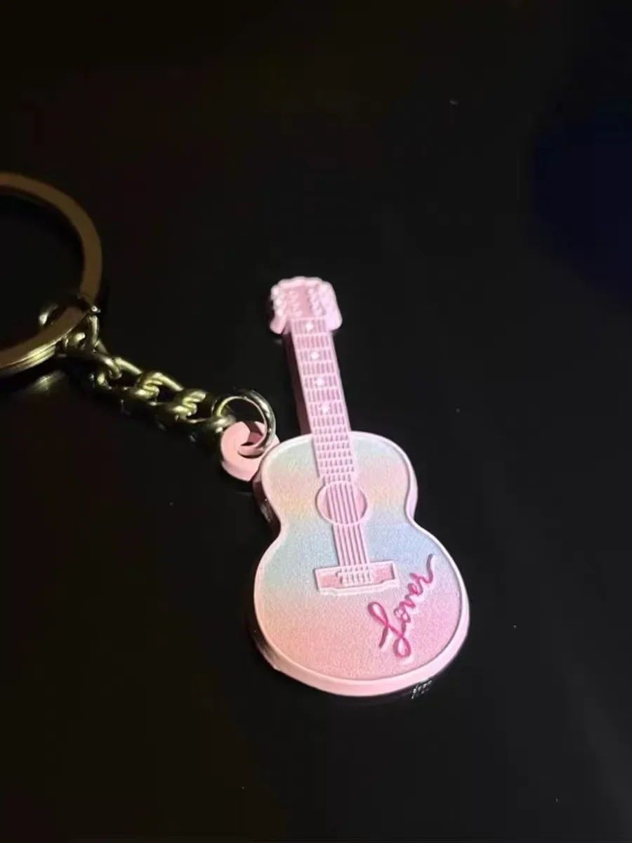 Lover Gradient Guitar Keychain TS Motel Taylor Keychain Star Swift Music Gift Jewelry Key Chains for Women