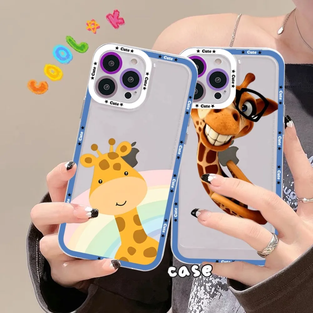 Cute Cartoon Animal Giraffe Phone Case For Samsung A 10 20 30 70 13 21 32 72 22 51 52 53 71 73 32 4g 32 5g Fundas