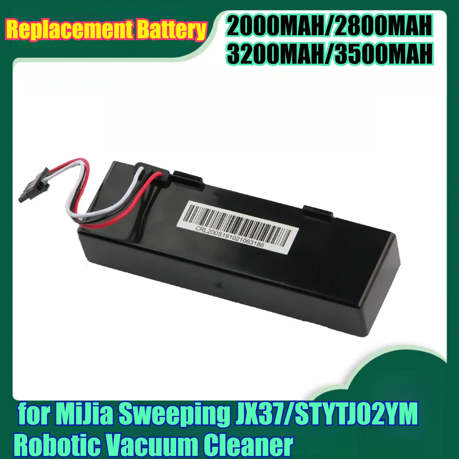 3500mAh Replacement Battery for MiJia Sweeping JX37/STYTJ02YM Robotic Vacuum Cleaner Mopping Robot High Capacity Li-ion Battery