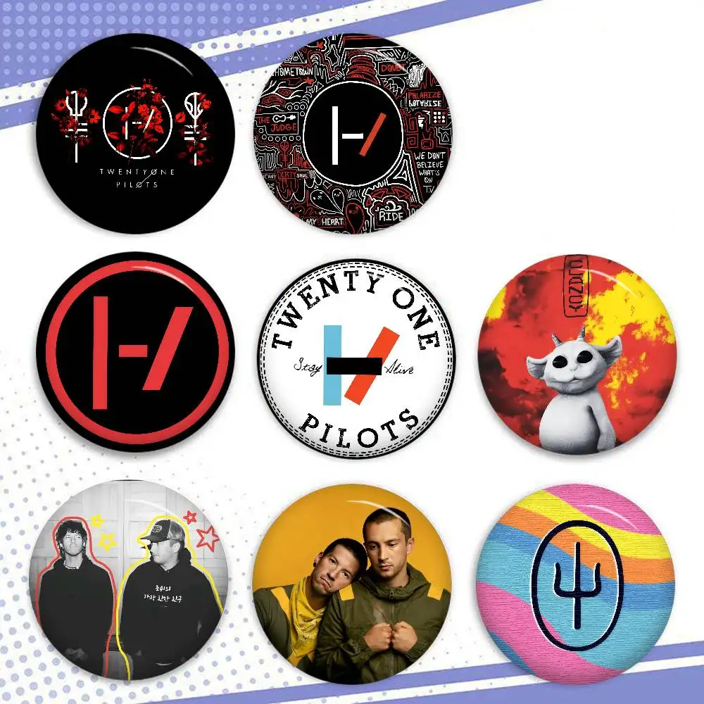 Popular T-Twenty One Pilots Band  Button Pin Handmade Brooch For Clothes Cartoon Badge Backpack Decoration Jewelry Accessories