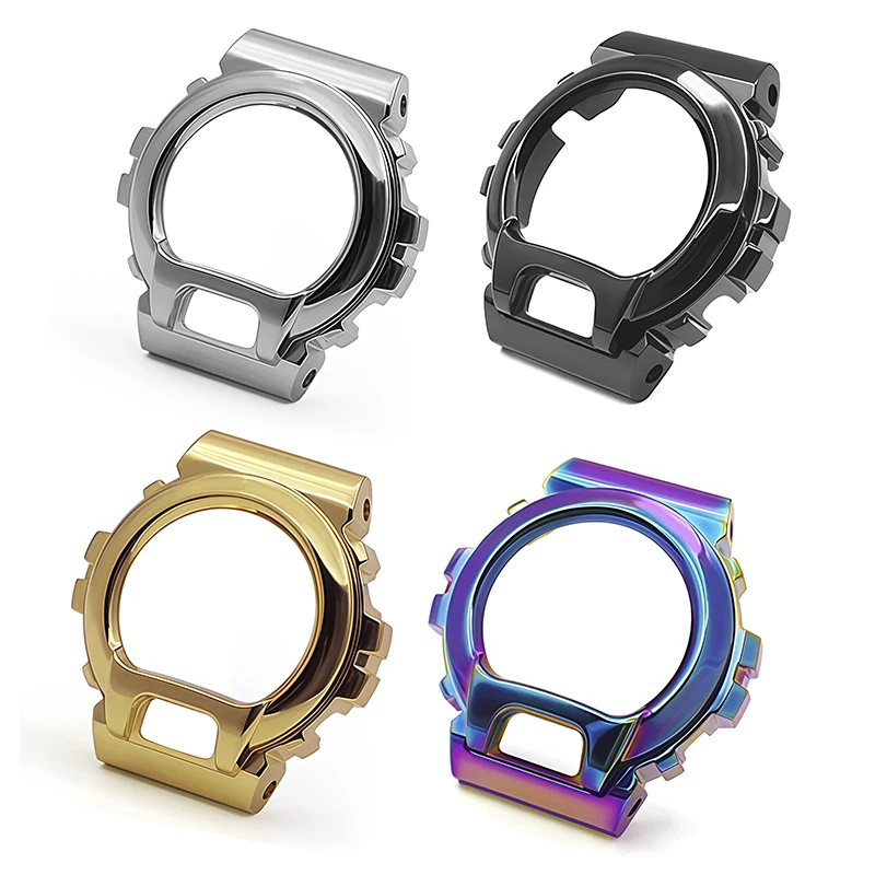 DW6900 Mod Kit Casio G-Shock DW-6900 시리즈 스테인레스 스틸 베젤 스트랩 남성용 시계 액세서리 용 수정 된 금속 케이스 + 팔찌