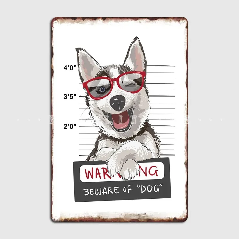 Husky Metal Sign Wall Mural Party Create Wall Decor Tin Sign Poster