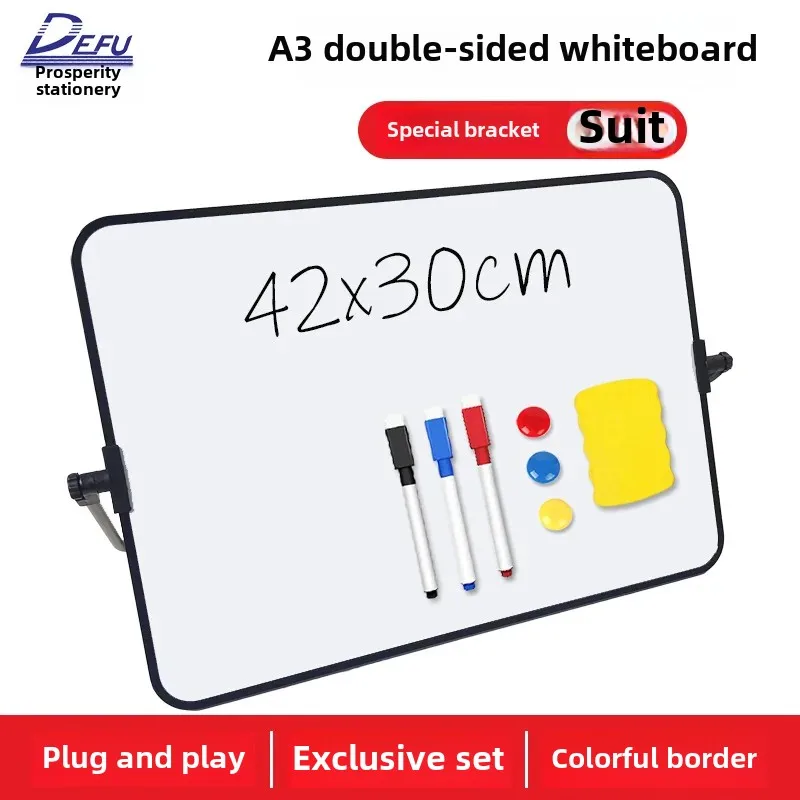 Delightful Whiteboard Small Size Desktop Magnetic Whiteboard For Children's Writing And Drawing Support Bracket Style A3 Whitebo