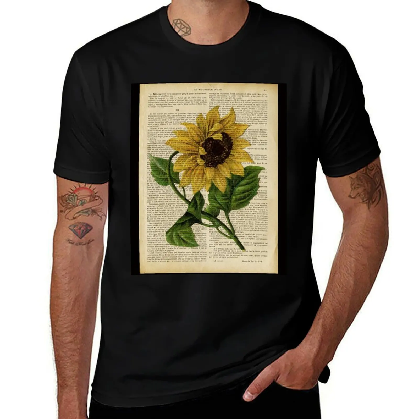 

with shirts graphic Sunflower prints t page - t flowers- man old on T-Shirt book shirt Botanical print,