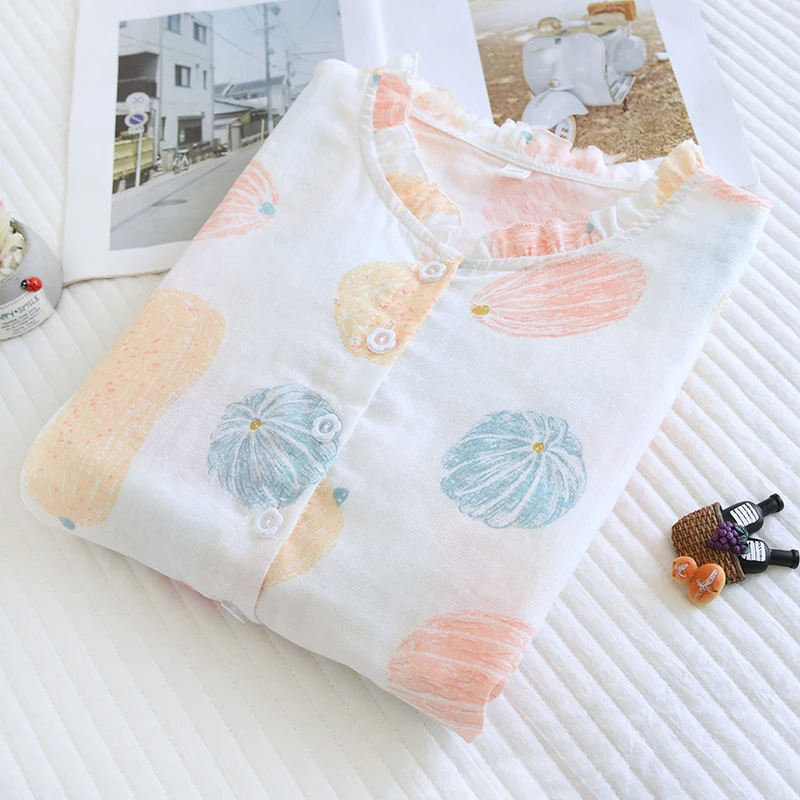 Women Summer Thin Night-clothes Korean 2024 New Casual O-Neck Short Sleeved Pajama Female Loose Print Mid-length Home Nightdress