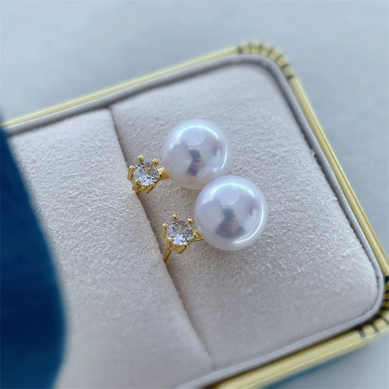 

hot new AAA+++ 6-7mm 7-8mm 8-9mm Gorgeous akoya White round pearl earring 925s