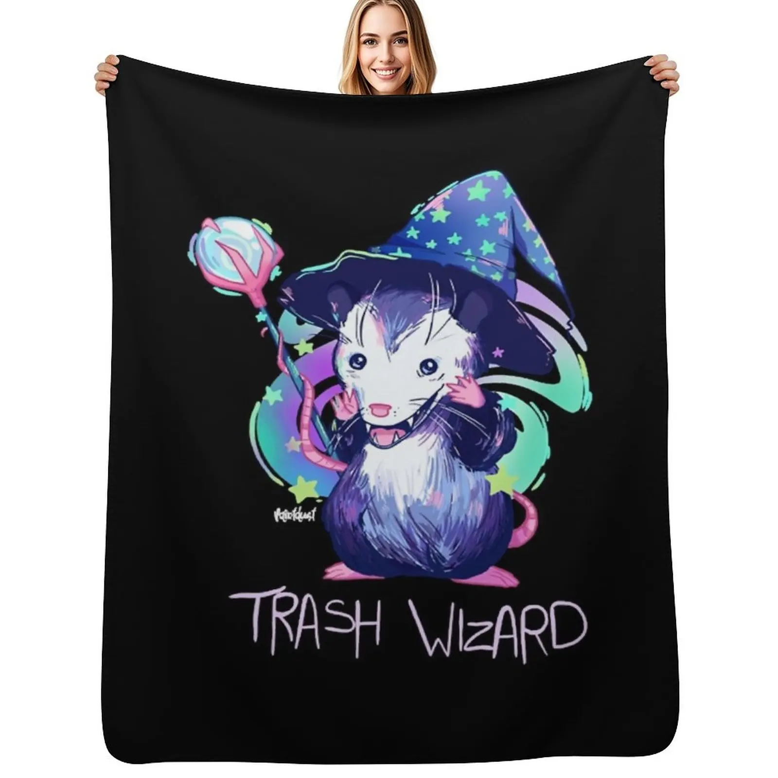 Trash Wizard Throw Blanket Thin Soft Blanket for Summer Night Sleeping
