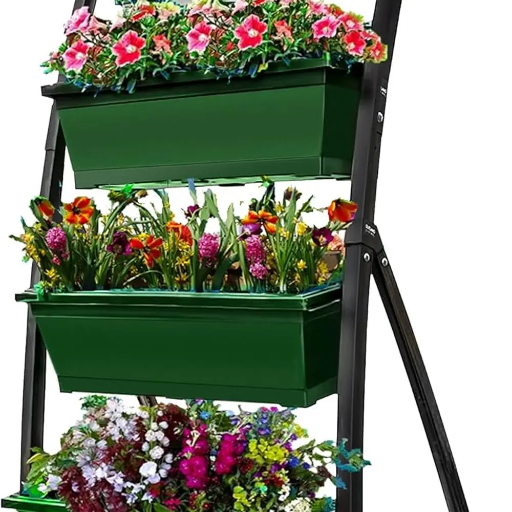 

Вертикальная садовая кашпо на 6 футов с 4 коробками для патио, балкона, использования в помещении или на открытом воздухе — идеально подходит для выращивания овощей, трав и Fl