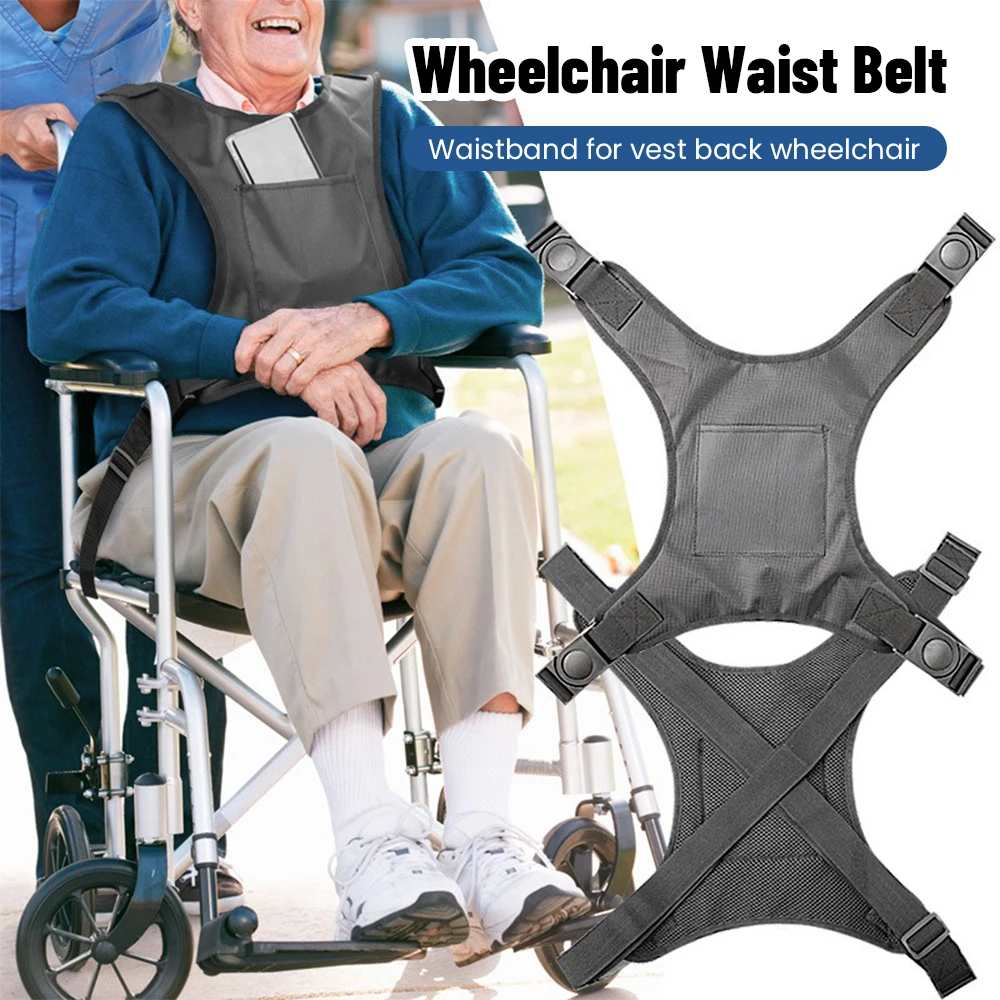 Wheelchair Anti Fall Restraint Vest Backrest Wheelchair Waist Belt Patient Support Fixed Protective Strap