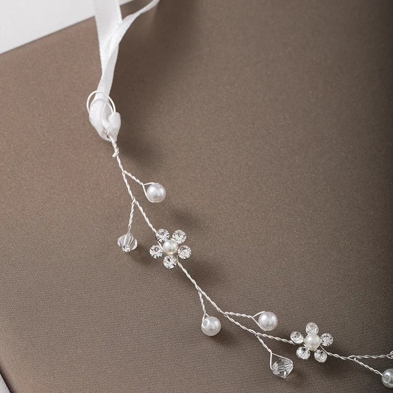 Bridal Headdress Pearl Rhinestone Hair Band Hair Bridesmaid Makeup Wedding Sweet Simple Headband Accessories