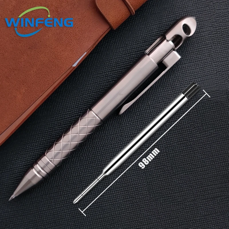 Titanium Alloy Tactical Pen Self Defense Ballpoint Pen Emergency Window Breaker Survival Supplies Student Office Stationery