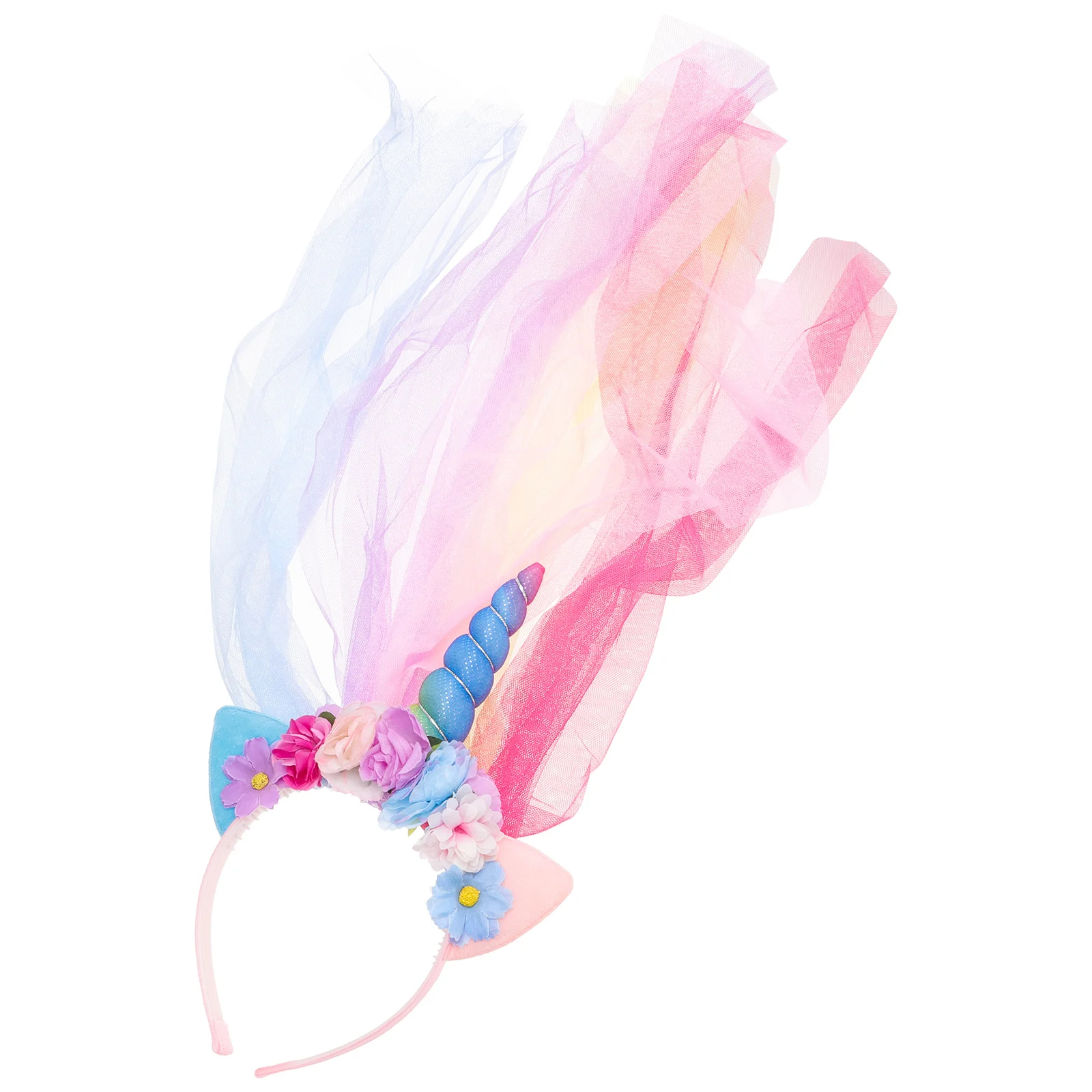 

Unicorn Hair Hoop Girls Kids Princess Headband Veil Headdress Birthday Parties Holiday Christmas Halloween Cosplay Daily Wear