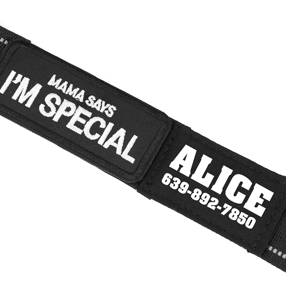 Personalized Tactical Dog Collar Nylon Military Dog Collar Reflective Anti-lost Free Print Dogs Name for Dog Training Hunting view 3