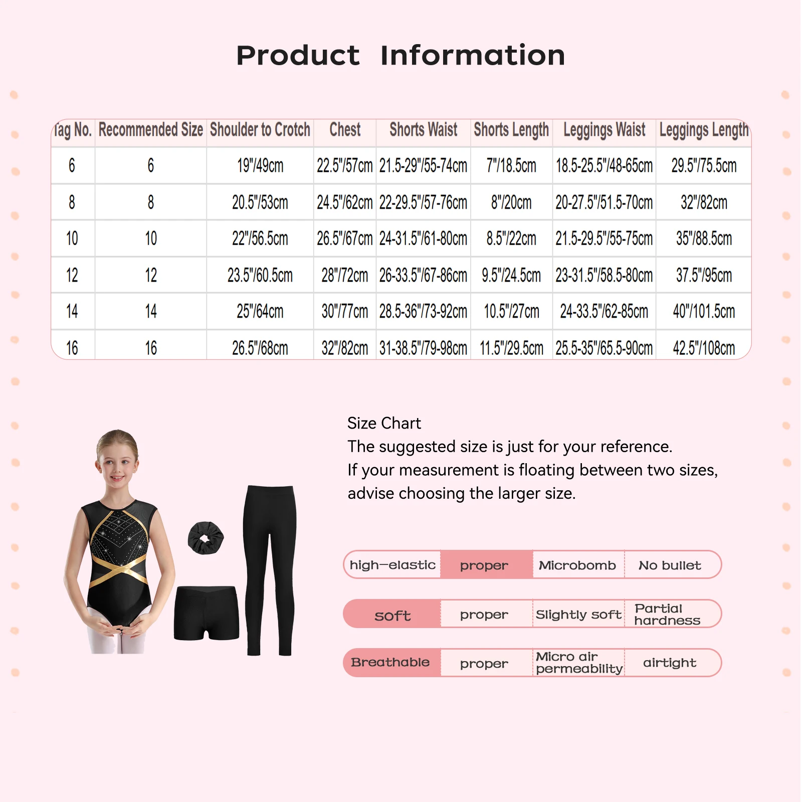 Set da ballo per pattinaggio di figura per bambina, body patchwork senza maniche con strass scintillanti con pantaloncini a V, leggings e copricapo