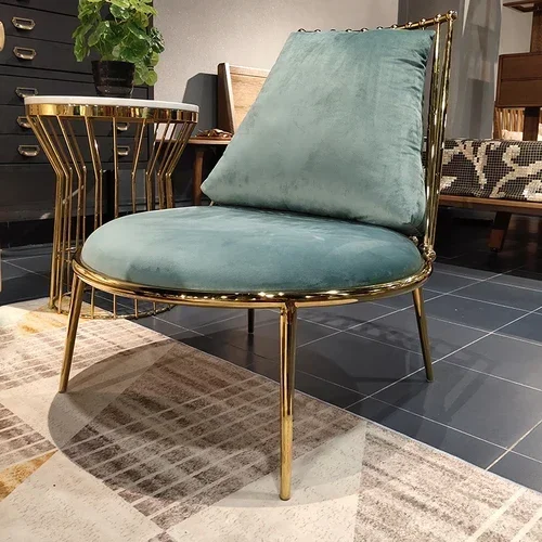 Factory Direct 2026 Simple Modern Minimalist Sofa Chair Living Room Bedroom Lazy Bone Chair Light Luxury Fabric Balcony Backrest