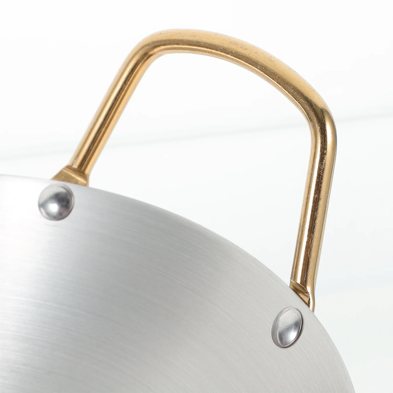 

Stainless Steel Nonstick Pan Cooking Utensil Double Handles Easy Carry Use Home Wok Pot Kitchen Tool Metal Wok