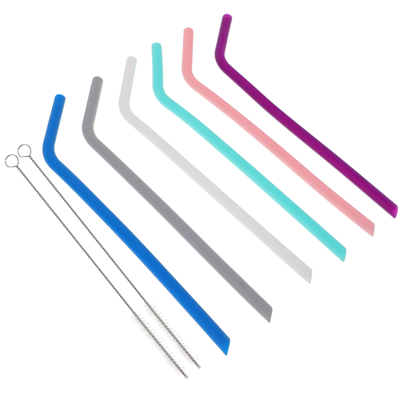 

Silicone Straw Set Flexible Drinking Straws Replacement Lovely Juice Decorative Reusuable Reusable Ripple