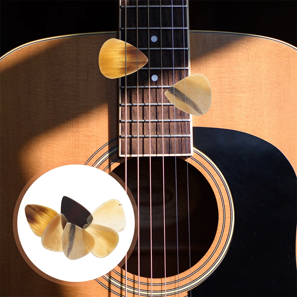 

6pcs Durable Electric Guitar Picks Folk Bass Plectrums Compact Lightweight Smooth Surface Professional Accessories Easy To Carry