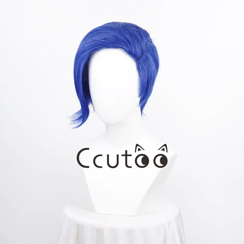 Halloween Inside Out Tristeza Peluca sintética azul Peluca de cosplay Juego de rol Tristeza Pelucas de pelo azul