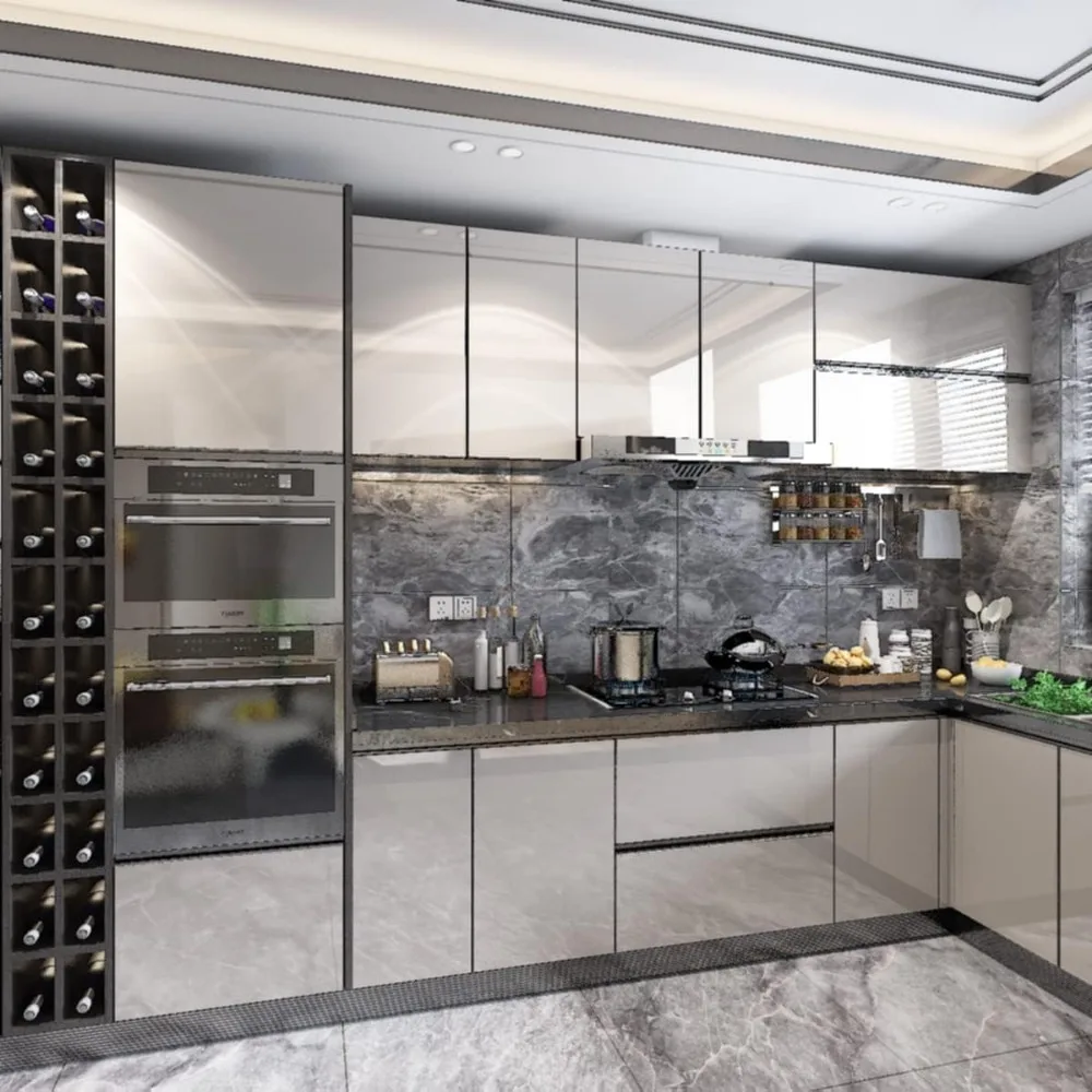 Extra Wide Marble Look Peel and Stick Countertop Contact Paper, Grey Matte Finish, 48x197 Inches, Kitchen Remodeling Wallpaper