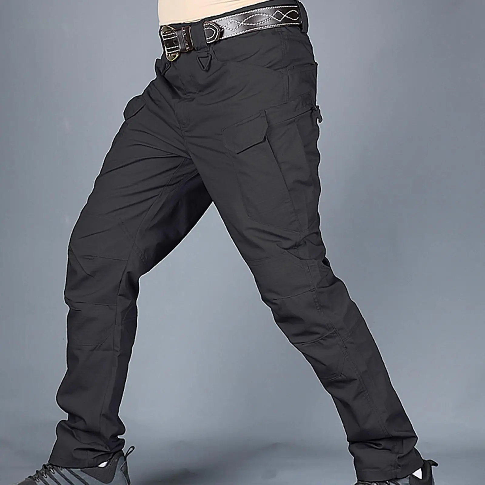 Mens Streetwear Casual Cargo Work Pants Amy Trousers Multi Pockets _ view 5