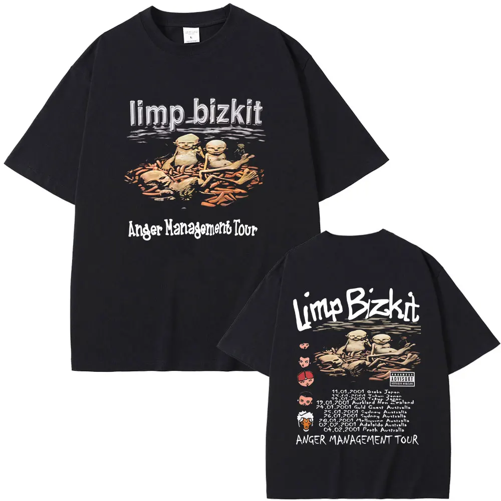 90s Rock Band Limp Bizkit Anger Management Tour T Shirts Summer Men Women Casual Cotton Streetwear Unisex High Quality T-shirt