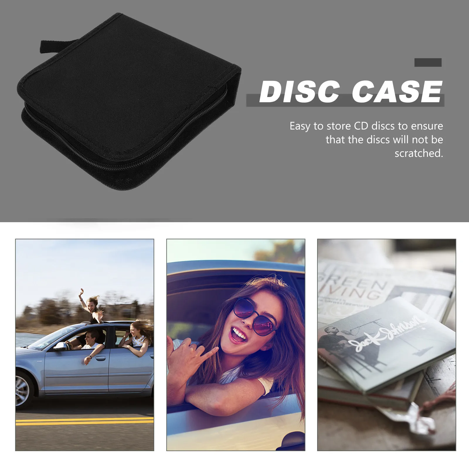 40 Capacity Disc Storage Pouch Portable Zipper Closure Dvd Cd Binder Case Holder Protective Organizer for Travel Movie Gamers
