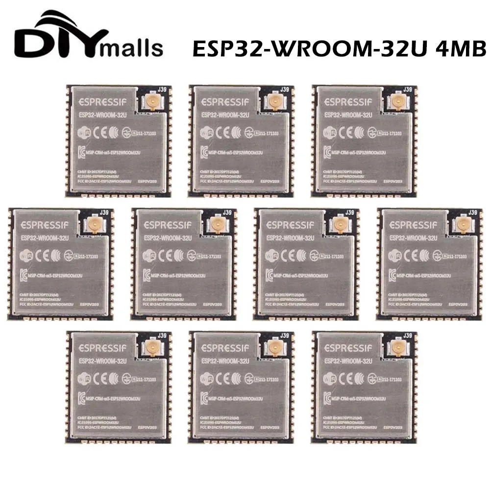 10pcs ESP32-WROOM-32U 4MB Module ESP32 ESP-32s ESP-32 SModule IPEX with Antenna Connector