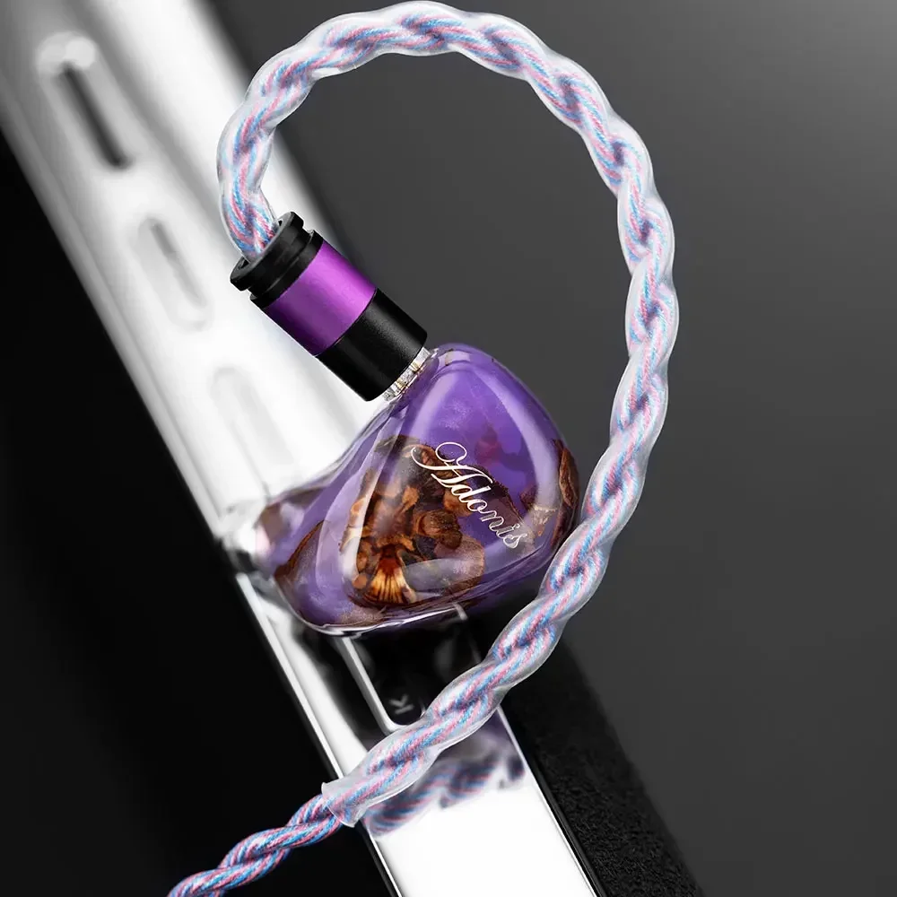 QoA Adonis 1DD + 2BA Hybrid New HiFi auricolari In-Ear Pinecone Resin Shell IEMs 3.5 + 4.4mm Plug 0.78 2pin Cable Kinera Headphone
