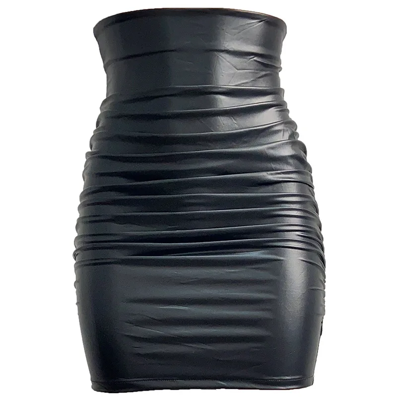 High Waist PU Leather  Skirt Women's Tight Fit Casual Style Flower Bud Skirt Loose Fit Spring Season Fashion Trend