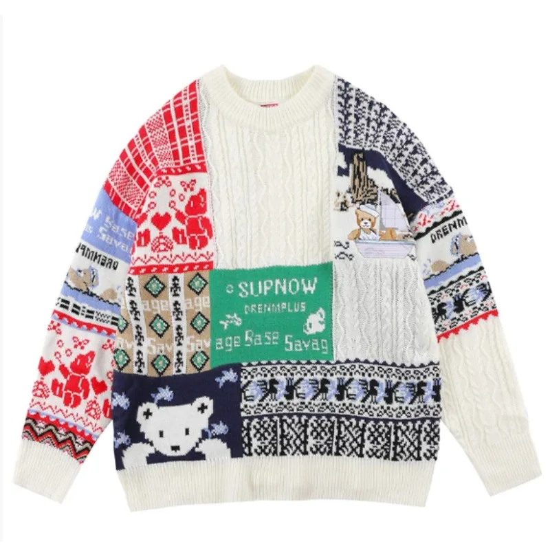 New Autumn and Winter Sweater for Women Thickened Loose and Fashionable Round Neck Long Sleeves Versatile Knitted Sweater