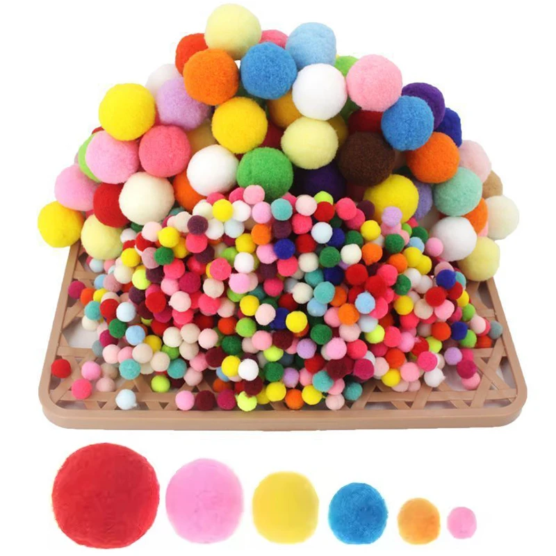 100PCS 8-30mm Größe Flauschige Kugel Verschiedene Farbe Gemischt Weiche Pompom Kugeln Handwerk Hause Dekorative Materialien DIY nähen Liefert ZYF