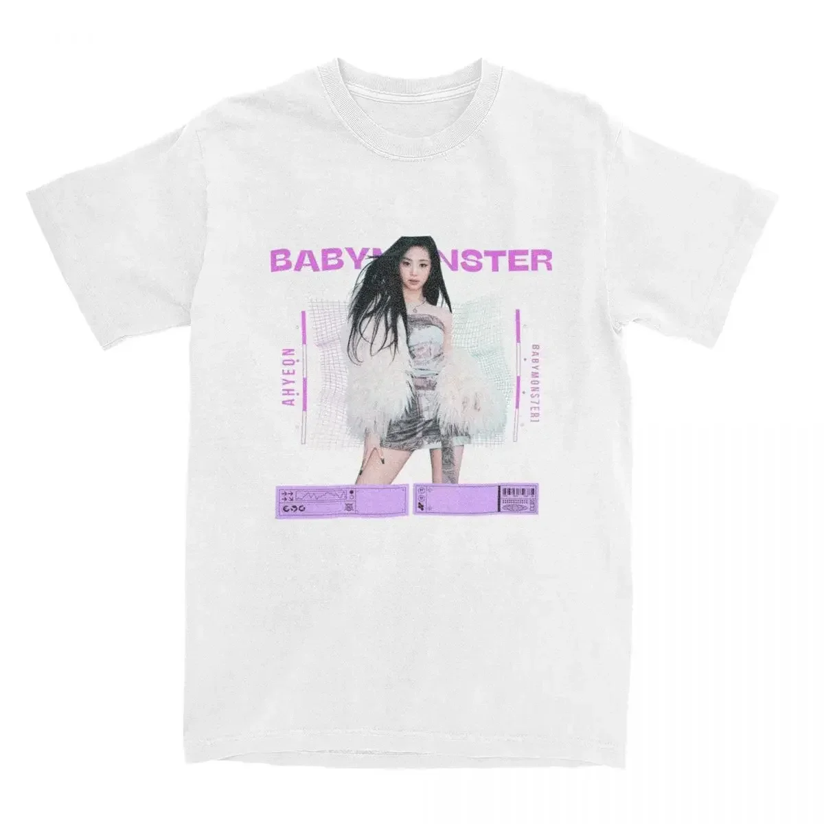 Men Women's Ahyeon Babymonster Kpop Shirt Stuff Cotton T-Shirt Clothes Hipster Tee Shirt All Seasons