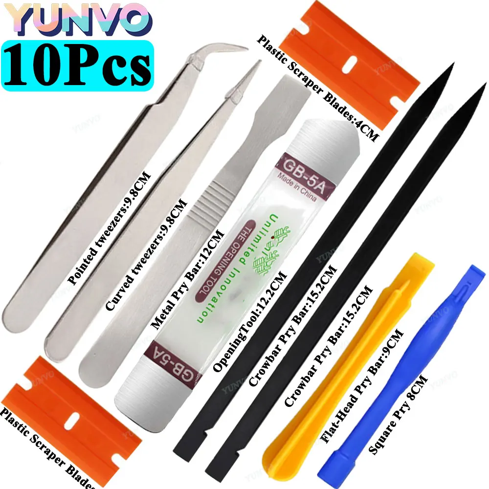 Multi-function Phone Repair Tool Kit, LCD Screen Opening Pry Glue Removal Cleaning Tools for iPhone iPad Tablet Laptop Watch