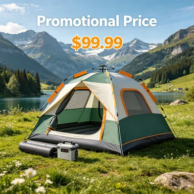 Portable Quick Inflatable 4-Season Outdoor Tent for 3-4 People Beach Hiking Camping - Outdoor Living Quarters