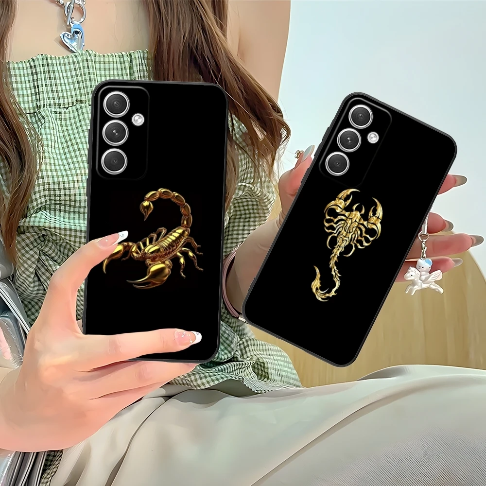 Colored Golden Scorpio Mobile Cell Phone Case for Samsung M55 35 15 54 34 14 33 23 13 42 32 22 F55 23 12 5G Black Cover Shell