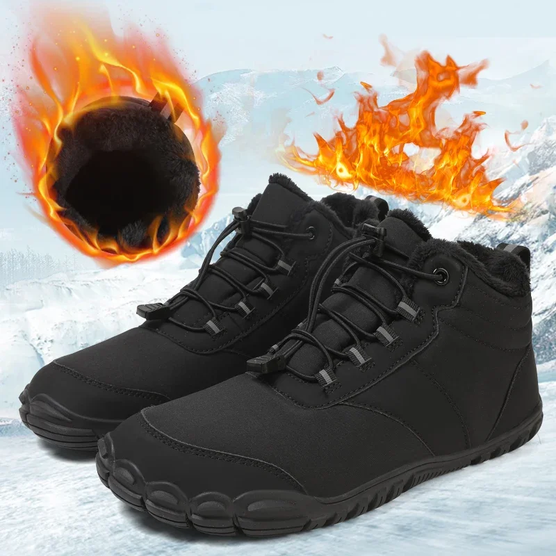 Botas de nieve para hombre y mujer, botas de nieve para senderismo de invierno, zapatos resistentes al agua, antideslizantes, totalmente forradas de piel, botas de senderismo ligeras e informales