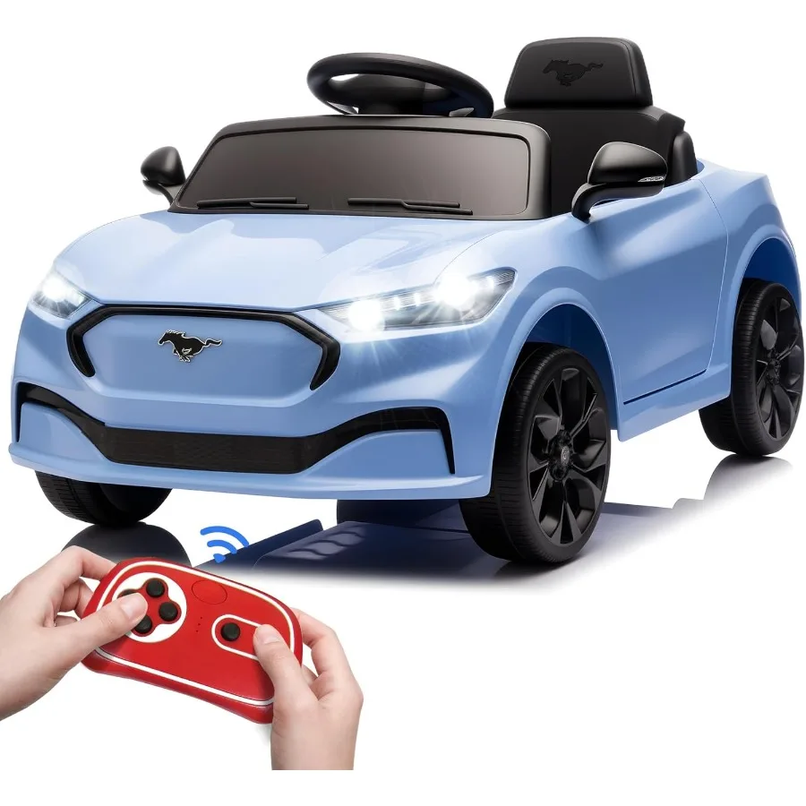Electric Ride On Car for Kids, 12V Electric Toddler Car with Remote Control, Ride on Toys for Kids with LED Lights, Music Player